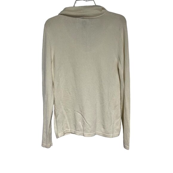 Jones New York Signature Womens Ivory Cowl Neck Knit Sweater Size L - Picture 2 of 6